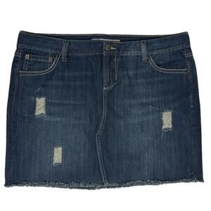 OLD NAVY Jean Skirt Womens Size 14 Regular Distressed Blue